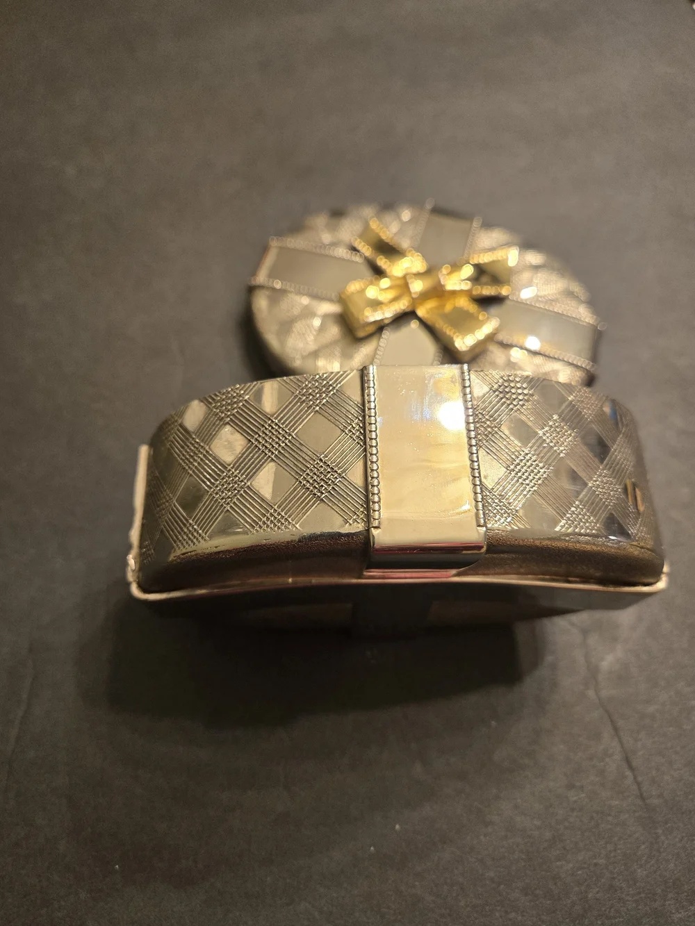 Vintage Silver Tone Trinket Box